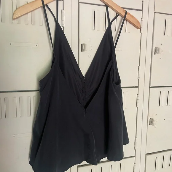 Free people drapey black silk tank top - Picture 3 of 4